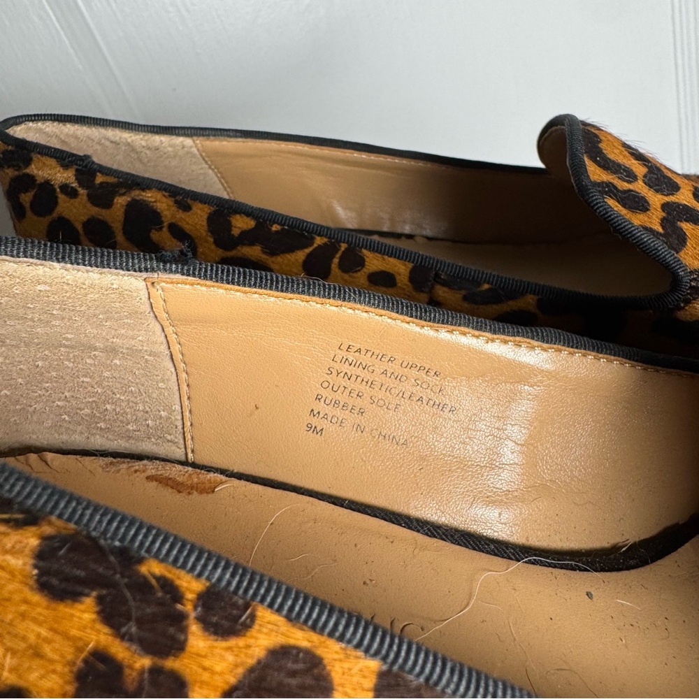 Banana Republic Leopard Cheetah Print Calf Hair Smoking Slipper Heel Size 9 - Picture 12 of 12